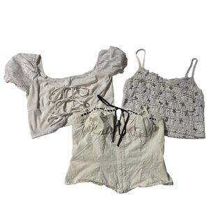 Cider Crop Tops Bundle (Set of 3) – Size XS – Cottagecore Layering Milkmaid
